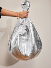 Rockett St George Silver Leather Hobo Shopper Bag - Image 5 of 11
