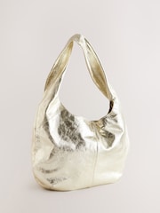 Rockett St George Gold Leather Hobo Shopper Bag - Image 1 of 5