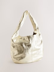 Rockett St George Gold Leather Hobo Shopper Bag - Image 2 of 5