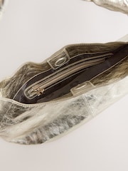 Rockett St George Gold Leather Hobo Shopper Bag - Image 4 of 5