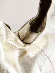Rockett St George Gold Leather Hobo Shopper Bag - Image 5 of 5