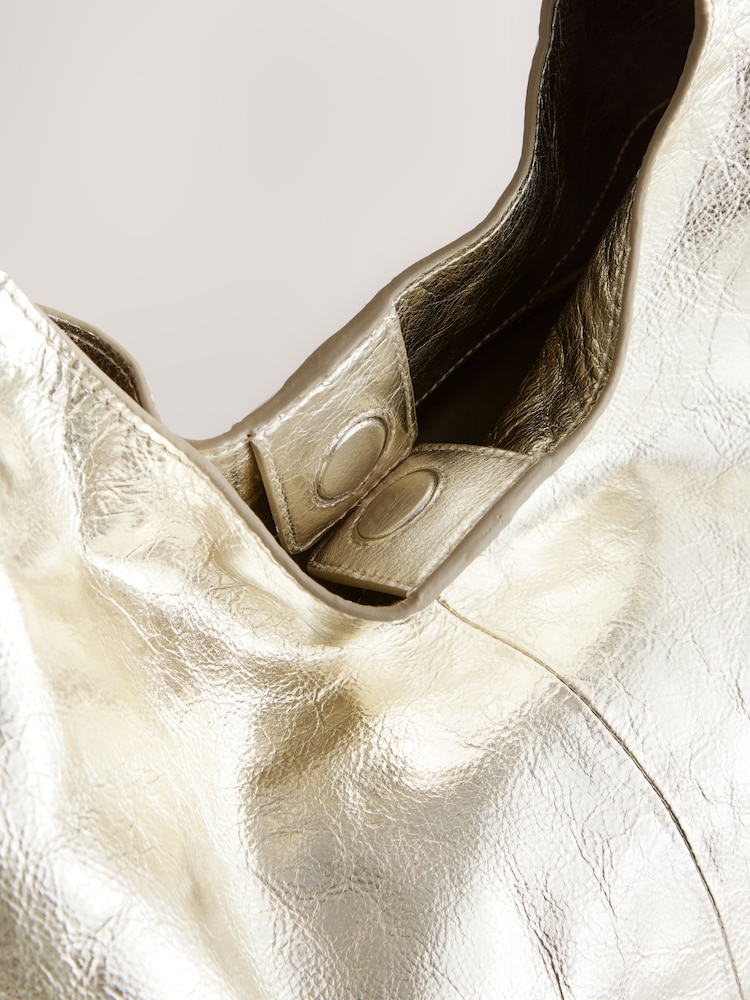 Rockett St George Gold Leather Hobo Shopper Bag - Image 5 of 5