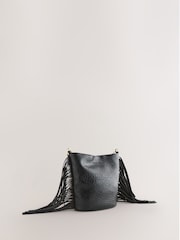 Rockett St George Black Studded Star Cross-Body Bucket Bag - Image 9 of 12