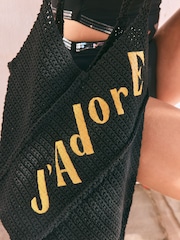 Rockett St George Black 'Jadore' Beach Bag - Image 3 of 8