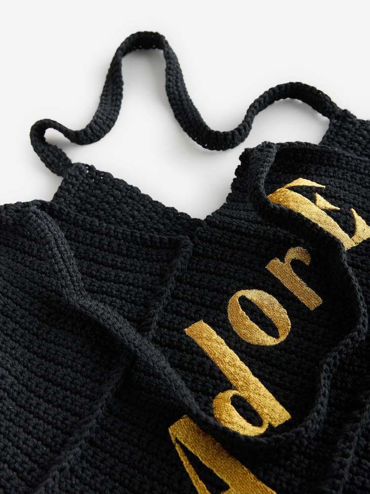 Rockett St George Black 'Jadore' Beach Bag - Image 7 of 8