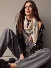 Rockett St George Ecru Daia Satin Scarf - Image 2 of 7