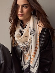 Rockett St George Ecru Daia Satin Scarf - Image 3 of 7