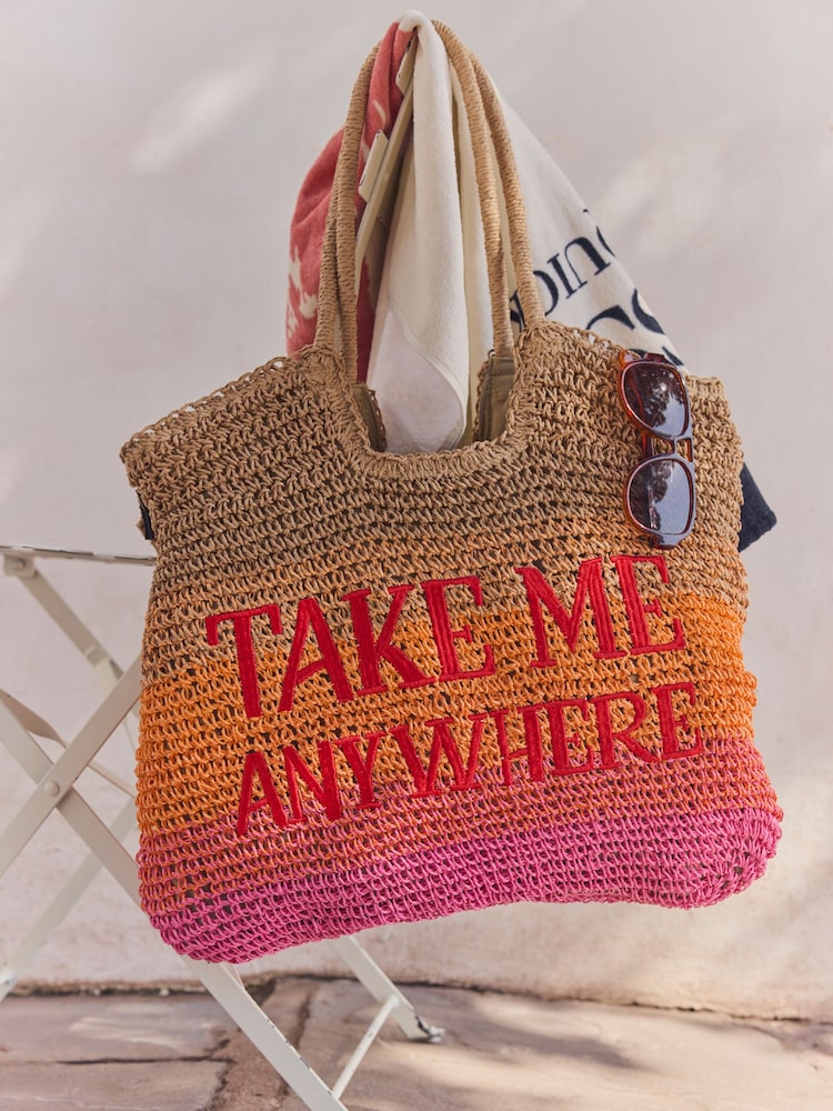 Rockett St George Pink Ombre Take Me Anywhere Beach Bag - Image 1 of 2