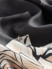 Rockett St George Black Floral Satin Scarf - Image 2 of 3