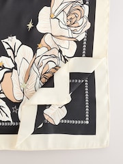 Rockett St George Black Floral Satin Scarf - Image 3 of 3