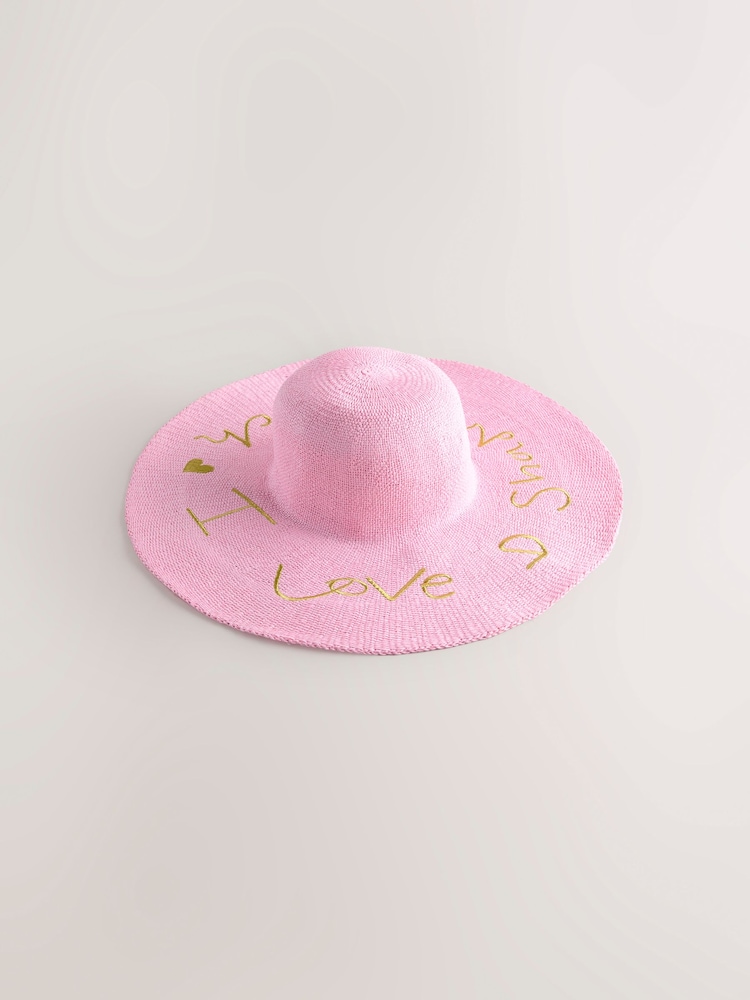 Rockett St George Pink Floppy Beach Hat - Image 7 of 9
