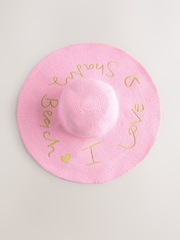Rockett St George Pink Floppy Beach Hat - Image 8 of 9