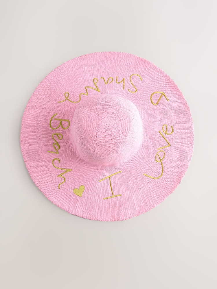 Rockett St George Pink Floppy Beach Hat - Image 8 of 9