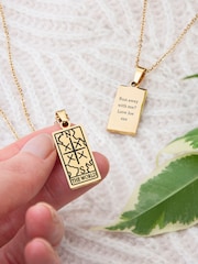 Personalised Plated World Tarot Card Necklace by Treat Republic - Image 1 of 5