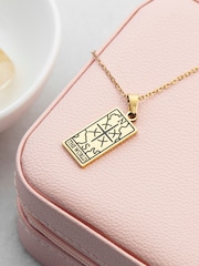 Personalised Plated World Tarot Card Necklace by Treat Republic - Image 4 of 5