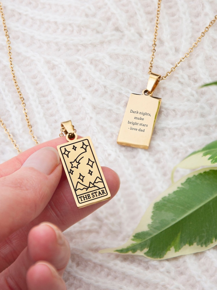 Personalised Star Tarot Card Necklace by Treat Republic - Image 1 of 5
