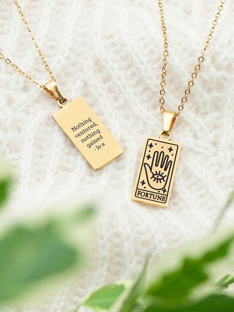 Personalised Fortune Tarot Card Necklace by Treat Republic - Image 2 of 5