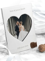 Personalised Heart Photo Frame by Treat Republic - Image 1 of 5