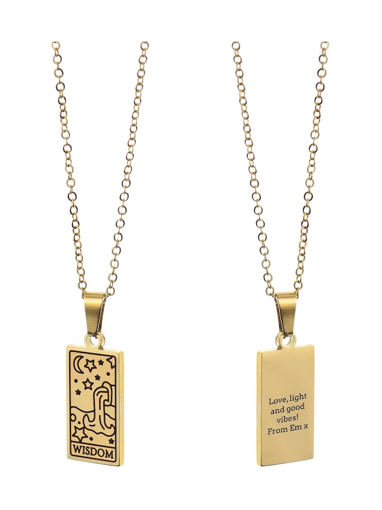 Personalised Wisdom Tarot Card Necklace by Treat Republic - Image 6 of 6