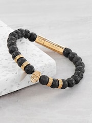 Mens Personalised Skull Beaded Bracelet by Treat Republic - Image 1 of 5