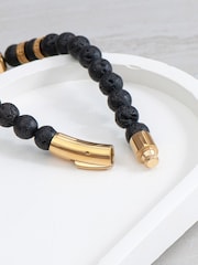 Mens Personalised Skull Beaded Bracelet by Treat Republic - Image 4 of 5