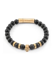 Mens Personalised Skull Beaded Bracelet by Treat Republic - Image 5 of 5