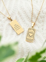 Treat Republic Personalised Plated Heart Tarot Card Necklace - Image 1 of 5