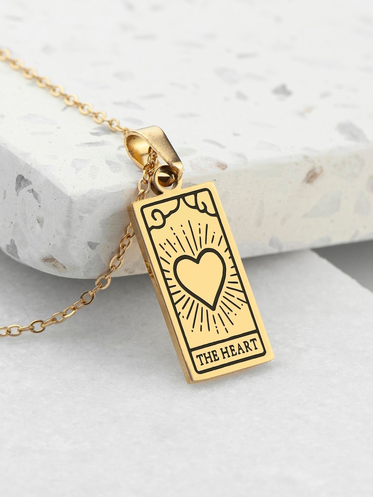 Treat Republic Personalised Plated Heart Tarot Card Necklace - Image 2 of 5