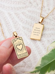 Treat Republic Personalised Plated Heart Tarot Card Necklace - Image 3 of 5