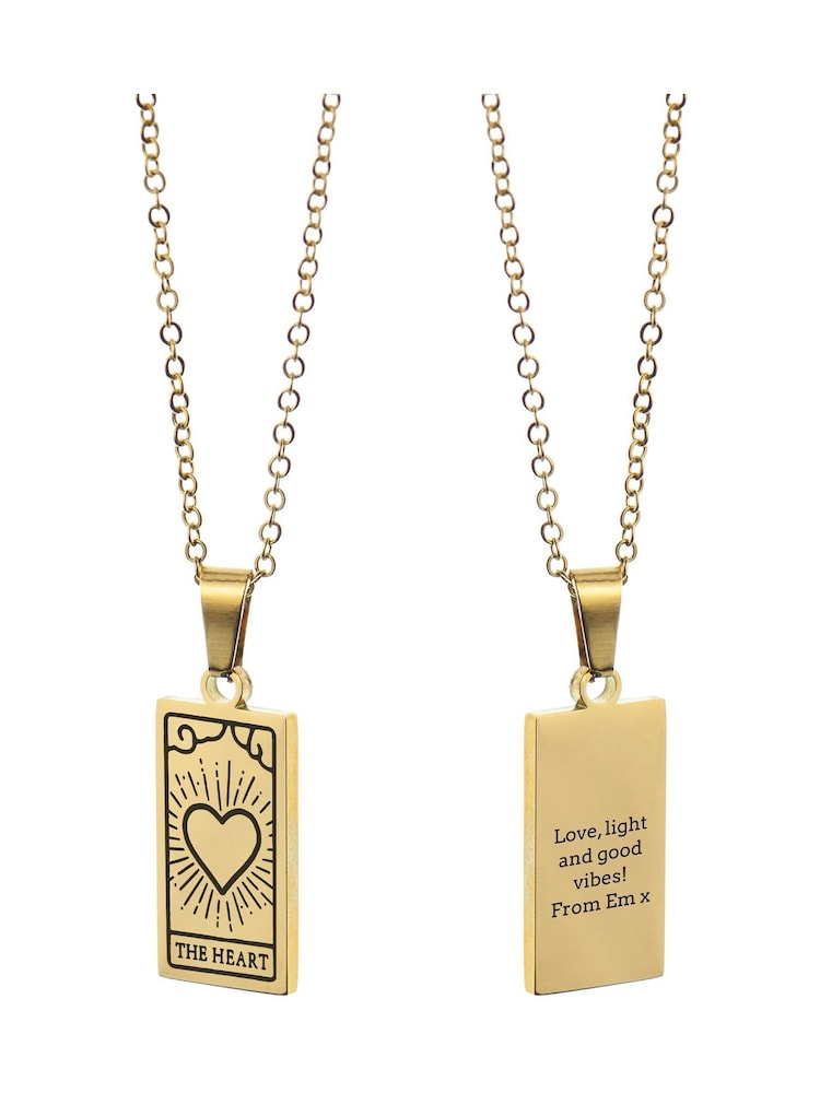 Treat Republic Personalised Plated Heart Tarot Card Necklace - Image 5 of 5
