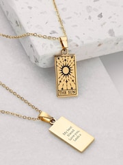 Treat Republic Personalised Gold Plated Sun Tarot Card Necklace - Image 1 of 5