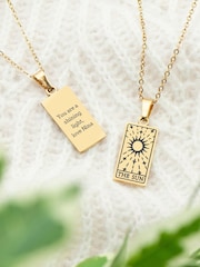 Treat Republic Personalised Gold Plated Sun Tarot Card Necklace - Image 2 of 5