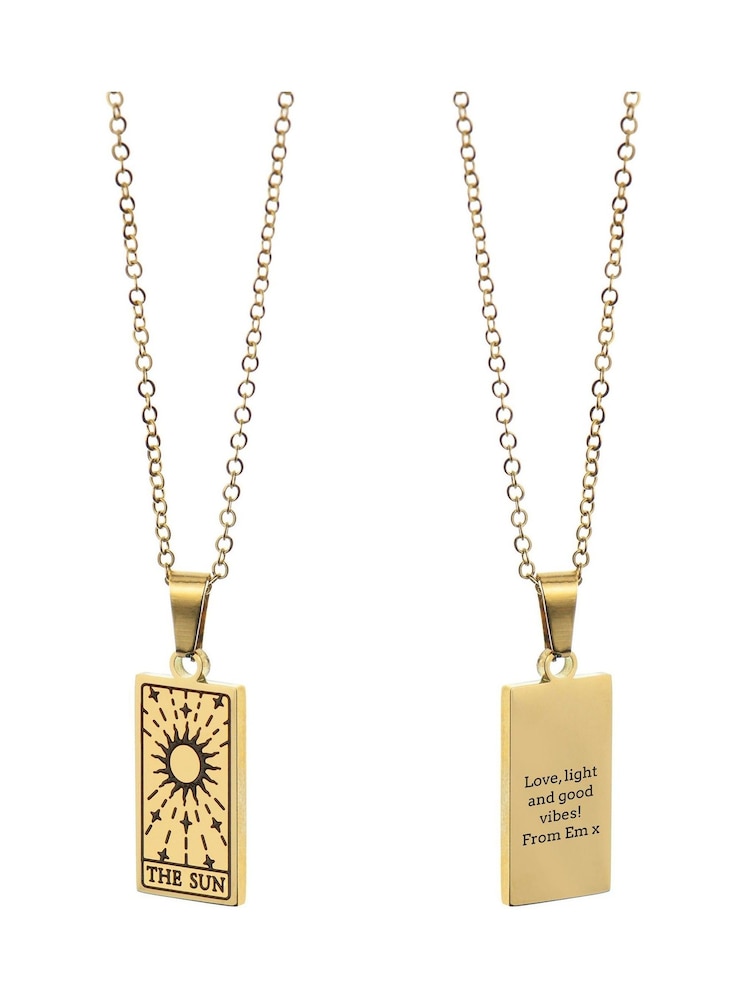 Treat Republic Personalised Gold Plated Sun Tarot Card Necklace - Image 5 of 5
