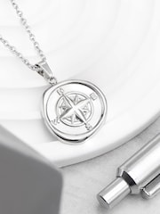 Mens Personalised Compass Amulet Necklace by Treat Republic - Image 1 of 5