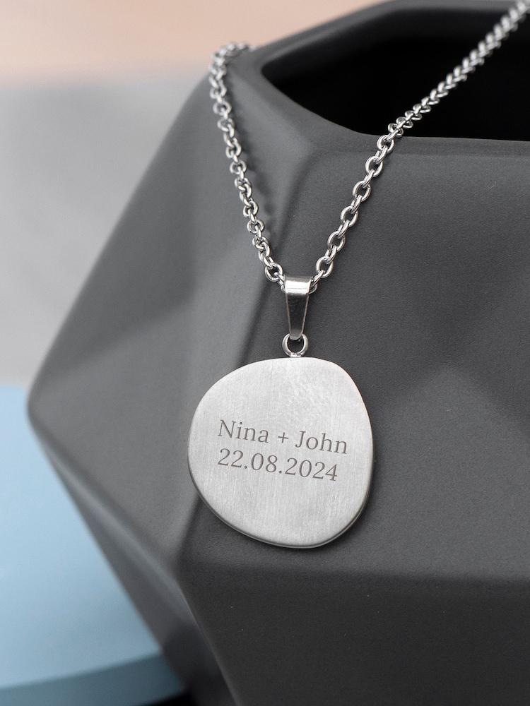 Mens Personalised Compass Amulet Necklace by Treat Republic - Image 2 of 5