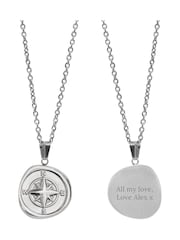 Mens Personalised Compass Amulet Necklace by Treat Republic - Image 5 of 5