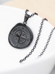 Mens Personalised Compass Amulet Necklace by Treat Republic - Image 4 of 5