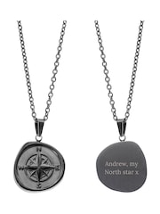 Mens Personalised Compass Amulet Necklace by Treat Republic - Image 5 of 5