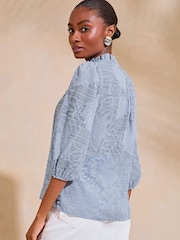 Lipsy Blue Tie Neck Blouse - Image 2 of 4