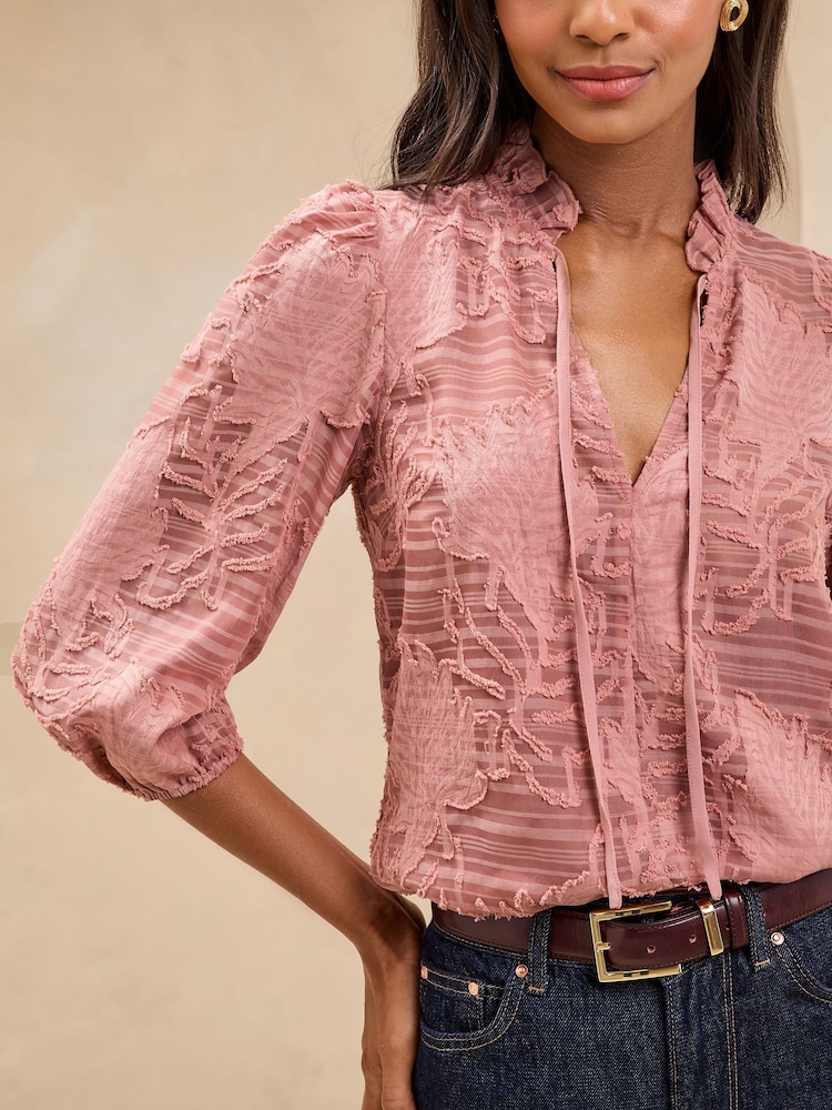 Lipsy Pink Tie Neck Blouse - Image 2 of 4