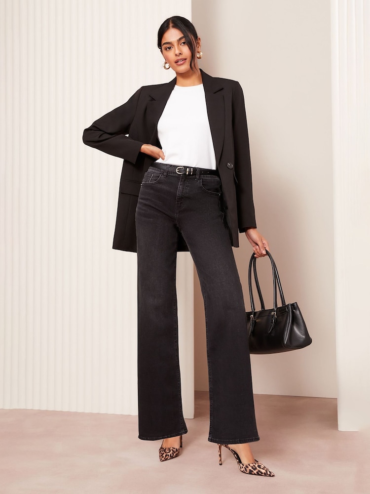 Schwarz - Friends Like These Relaxed Wide Leg Jeans - Bild 2 von 4