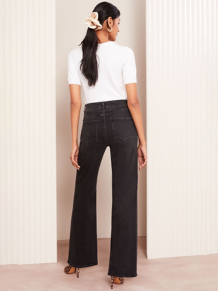Schwarz - Friends Like These Relaxed Wide Leg Jeans - Bild 4 von 4