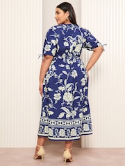 Friends Like These Curve Satin Printed Midi Dress - Image 2 of 5