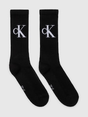 Calvin Klein Black Soft Cotton Stretch Crew Socks 2 Pack - Image 1 of 1