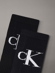 Calvin Klein Black Soft Cotton Stretch Crew Socks 2 Pack - Image 2 of 3