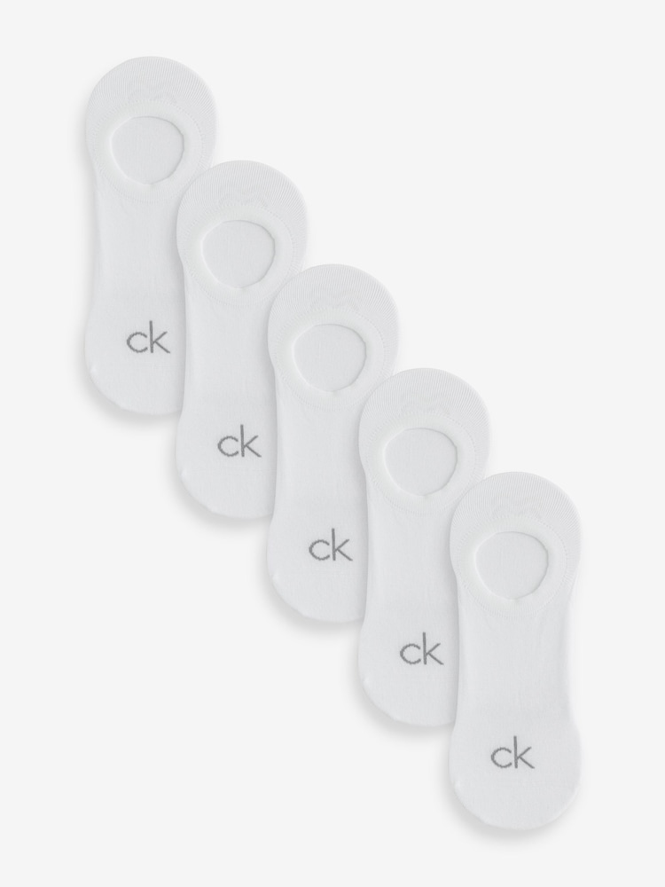 Calvin Klein White Anti-Slip Invisible Socks 6 Pack - Image 1 of 7