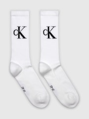 Calvin Klein White Soft Cotton Stretch Crew Socks 2 Pack - Image 1 of 1