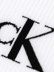 Calvin Klein White Soft Cotton Stretch Crew Socks 2 Pack - Image 2 of 2
