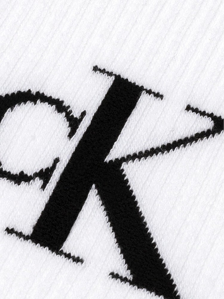 Calvin Klein White Soft Cotton Stretch Crew Socks 2 Pack - Image 2 of 2 Calvin Klein White Soft Cotton Stretch Crew Socks 2 Pack - Image 2 of 2