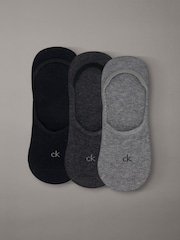 Calvin Klein Grey Soft Cotton Invisible Socks 3 Pack - Image 1 of 4